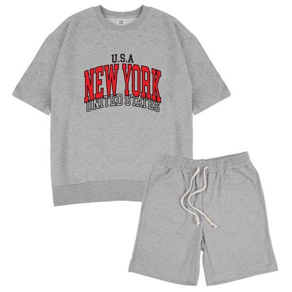 NEW YORK オーバーフィット 半袖 Tシャツ スウェットパンツ セットアップ 6カラー