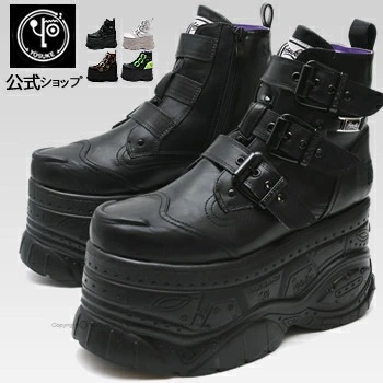 厚底スニーカー レディース ハイカット 歩きやすい 11cm 厚底フラットソール 公式SHOP特典キズ補修液付