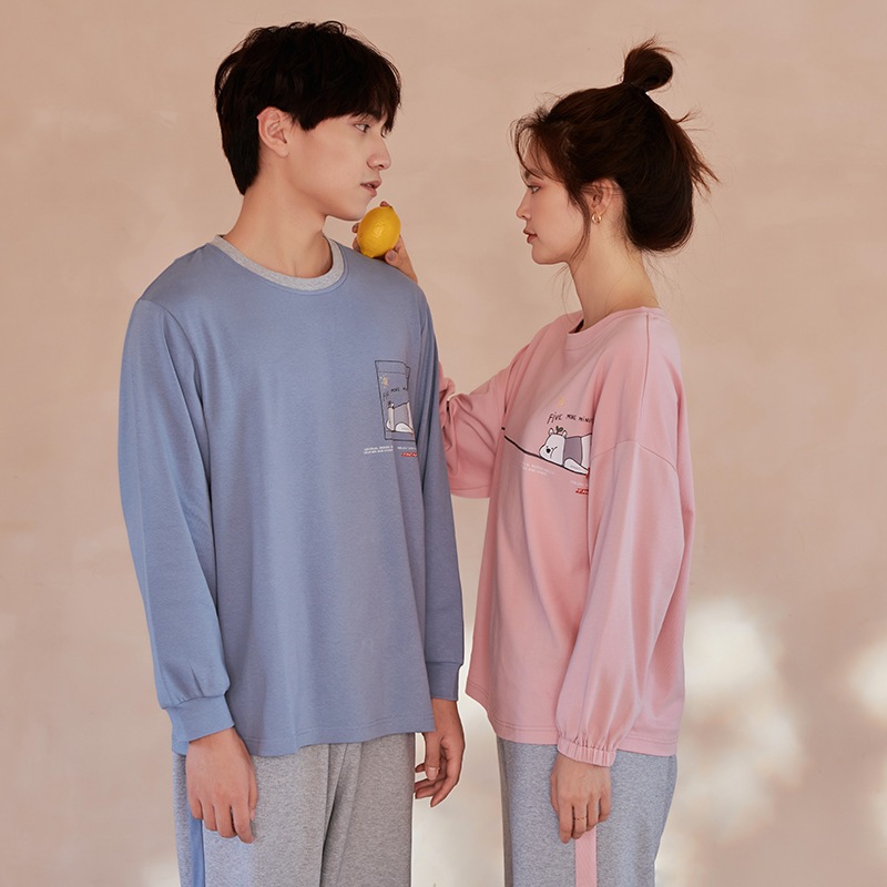 おしゃれ カップル ペアパジャマ レディース 最大41 Offクーポン ルームウェア長袖 綿 メンズ 春冬秋男女 パジャマ