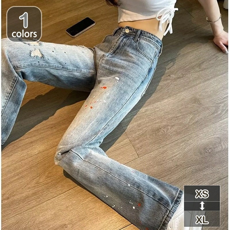 ワイドデニム レディース 春夏 ジーンズ ロングパンツ デニムパンツ ワイドパンツ ハイウエスト ウエストゴム カジュアルパンツ デニム レディース ワイドパンツ ストレート ジーンズ ロング丈 通勤