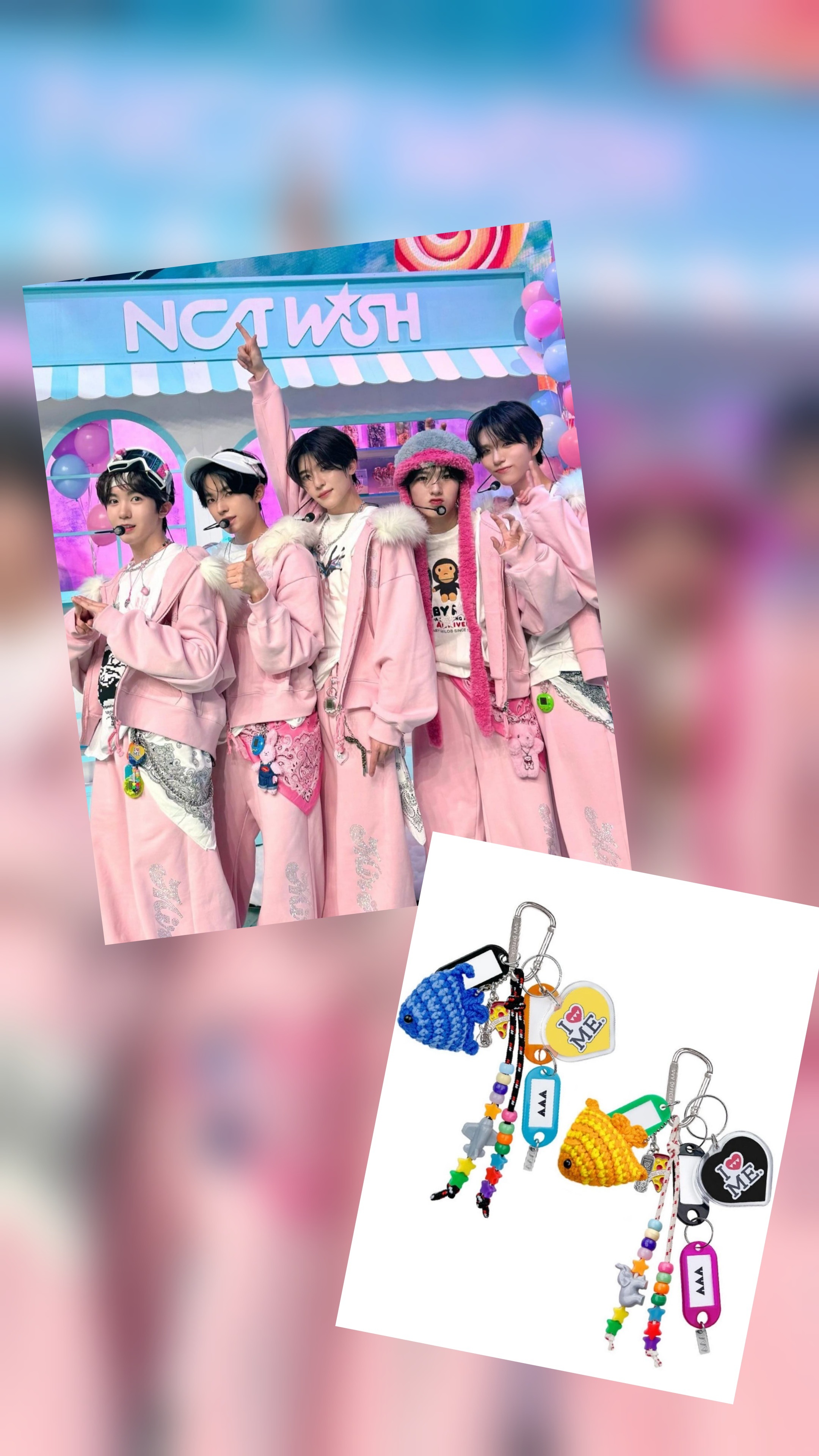 VVV/NCT wear/Love me knitted peach key ring