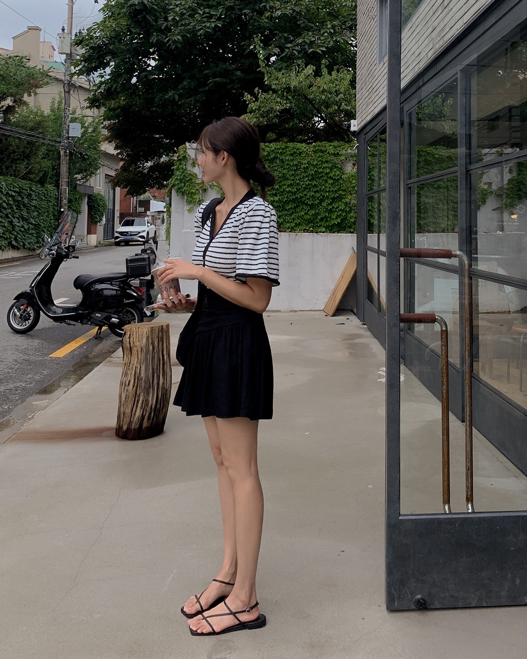 ダリンシャーリングミニスカート韓国ファッション レディース