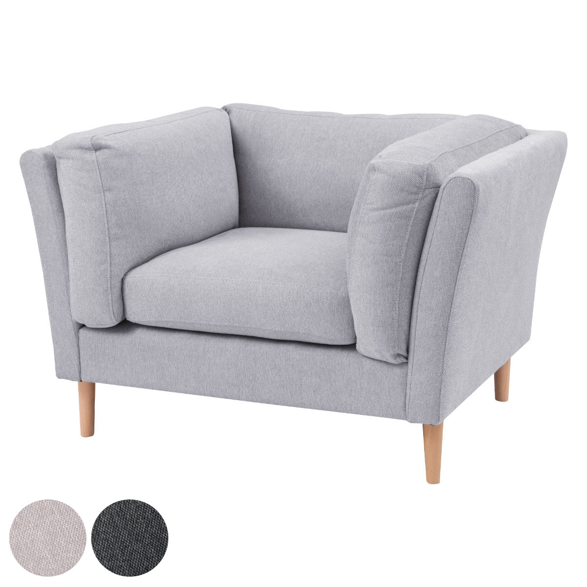 ソファ 1人掛け 幅105cm フォーク ファブリック 布 ひじ掛け付き 一人掛け 北欧 シンプル ナチュラル グレー 37,167円
