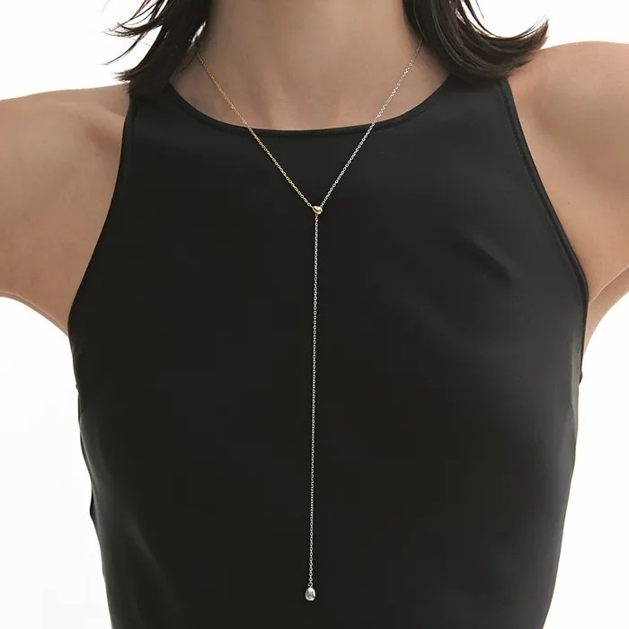 Subni Silver (C) Y-shaped necklace アクセサリー ピアス ブレスレット レディースファッション 韓国 コスメ 芸能人着用