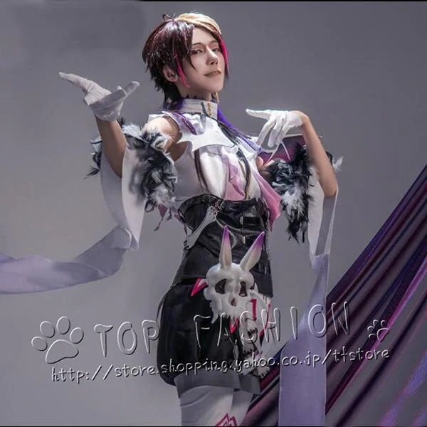 【品質良い 大好評中】バーチャルYouTuber（VTuber）Shu Yamino（闇ノシュウ） コスプレ衣装 コスチューム 変身 仮装 ステージ服 舞台 変装 （腰飾りウィッグ靴追加 ）