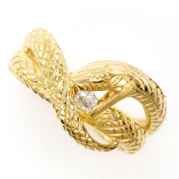 K18 18金 YG イエローゴールド リング 指輪 12号 ダイヤ 0.08 ジュエリー 中古