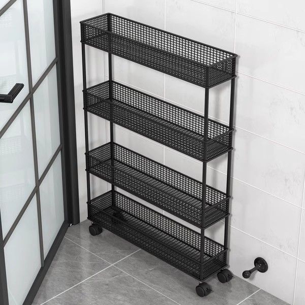 スリットストレージキャビネット10cm幅のドアリアストレージラックバスルームバスルームギャップウルトラ非常に狭いラックラックラックラック