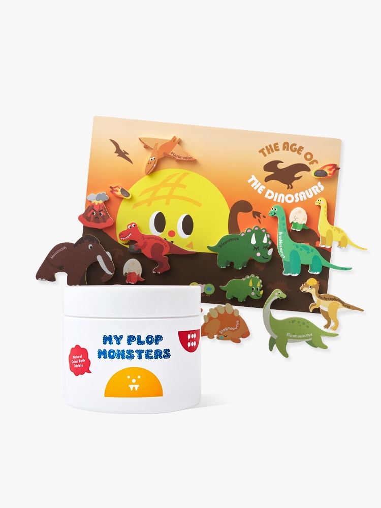 アプティブ恐竜時代+マイフラップモンスター 天然カラー炭酸入浴剤 60個入り セット - 固体入浴剤 炭酸温泉バス