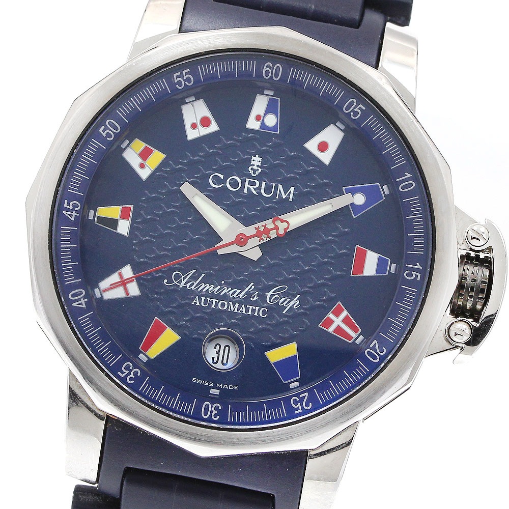 コルム CORUM 082.833.20 アドミラルズカップ トロフィー41 デイト 自動巻き メンズ 良品 保証書付き_912018【中古】