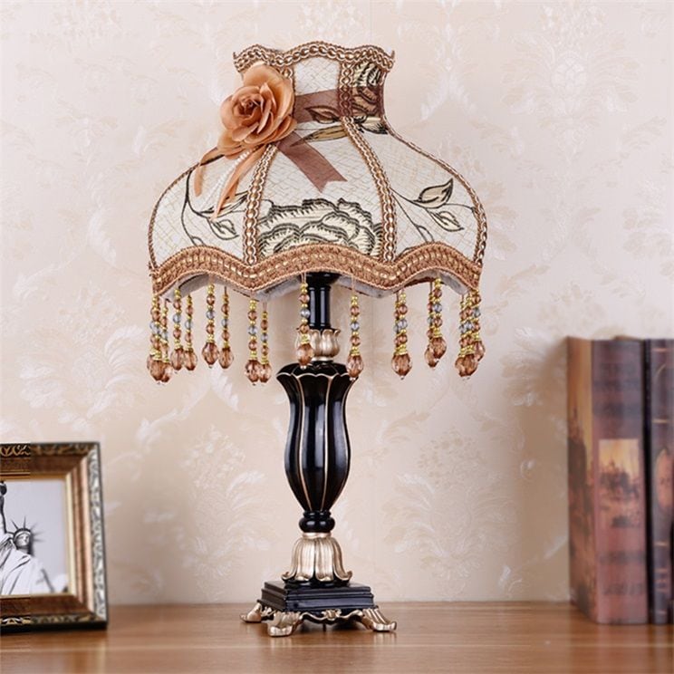 デスクライト スタンドライト 卓上ライト 間接照明 感 ファブリック 豪華 レトロ 書斎 寝室 部屋 和室 洋室 北欧 きれい オススメ