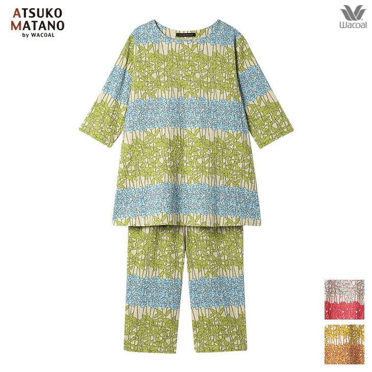 マタノアツコ ワコール wacoal パジャマ ルームウェア ナイトウェア 寝間着 部屋着 レディース 半袖 芍薬 プリント柄 春夏 HDT211