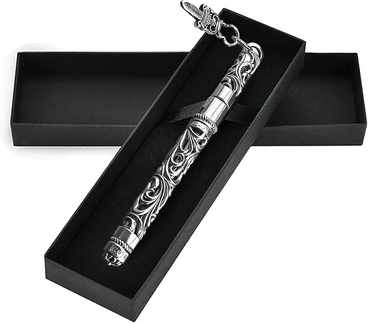 EdisonBrain 高級ボールペン クロム風 アンティーク 筆記具 プレゼント 贈り物 ペン先径約0.5mm(ブラック)