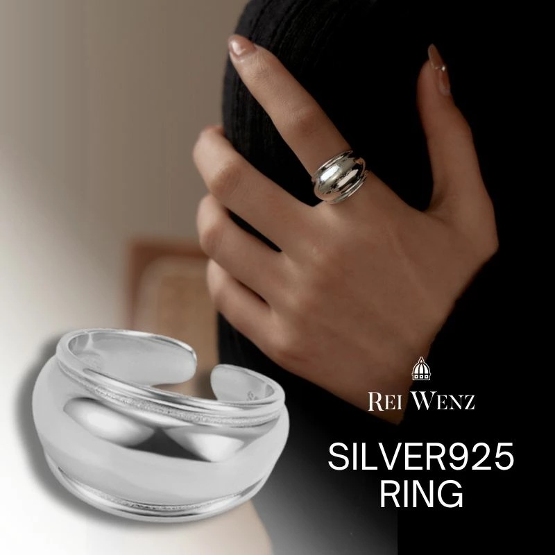 【高品質Silver925】シルバー リング ぷっくり コロン 大振り 幅太 大きい ニュアンス レディース 重ね 金属アレルギー インスタ おしゃれ オフィス プレゼント 人気 韓国