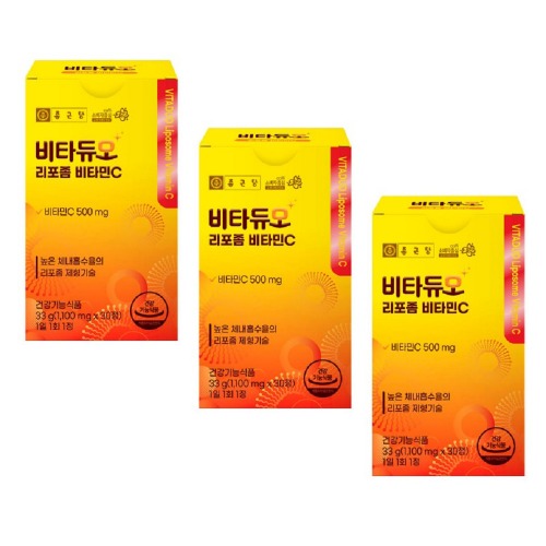 鍾根堂 ビタデュオ リポソーム ビタミンC 1100mg x 30粒 x 3箱 3ヶ月分 吸収率の高いビタミン サプリメント プレゼント 健康機能食品