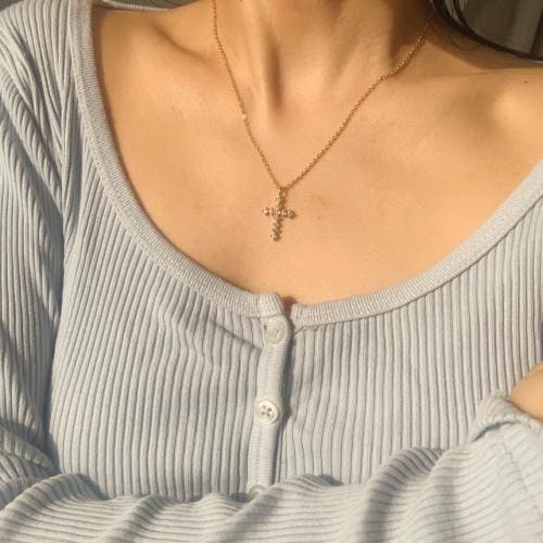 Gaia Cubic Cross Necklace ネックレス 韓国正規品