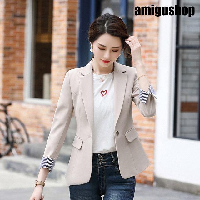 ベージュ ジャケット レディース 春 夏 テーラードジャケット カジュアル 30代 40代 ブラック 黒 ジャケット 大きいサイズ 細身ジャケット 長袖 5,474円