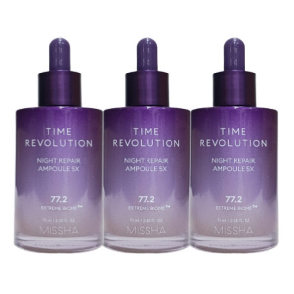 ミシャ タイム レボリューション ナイト リペア 紫 アンプル 5X 70ml 3個