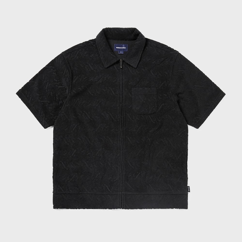ディス・イズ・ネヴァー・ザットテリー S/S ジップシャツブラック