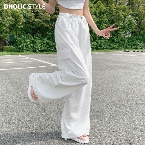 ストリングウエストナイロンカーゴパンツ・p564903