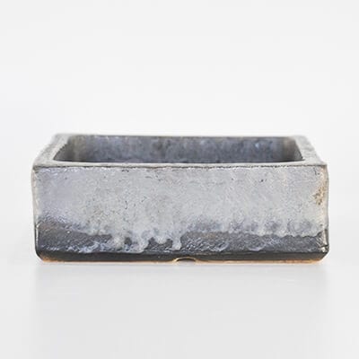 盆栽鉢 山野草鉢 6号 銀彩 正方形 幅15cm奥行15cm高さ5.5cm