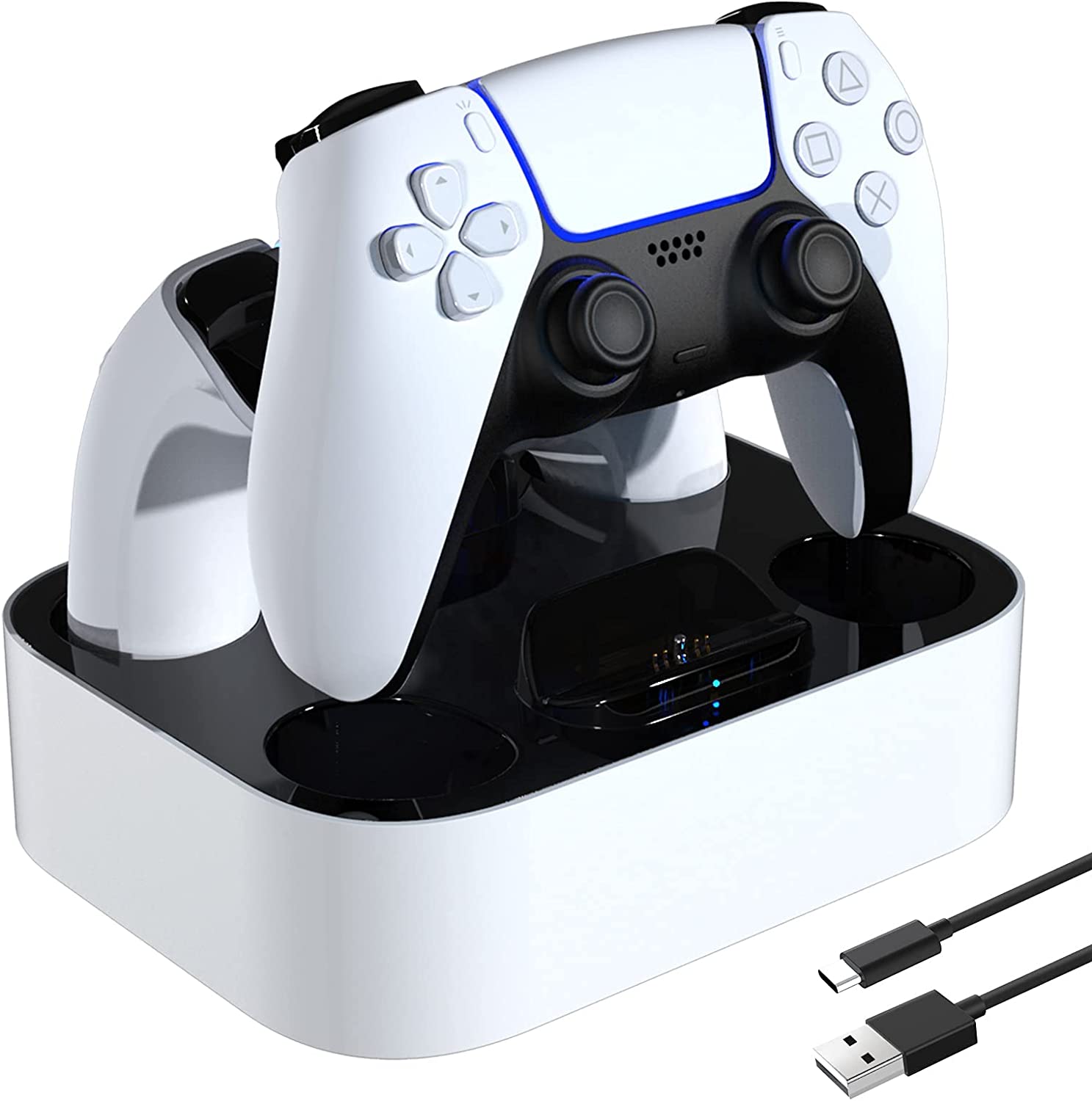 PS5 コントローラー 充電器 充電スタンド 3A急速充電 2.5時間フル充電 安定充電 デュアル チャンネルの充電ドック 過充電防止 充電ドック 充電ベース コントローラー 充電スタンド ゲームパッ