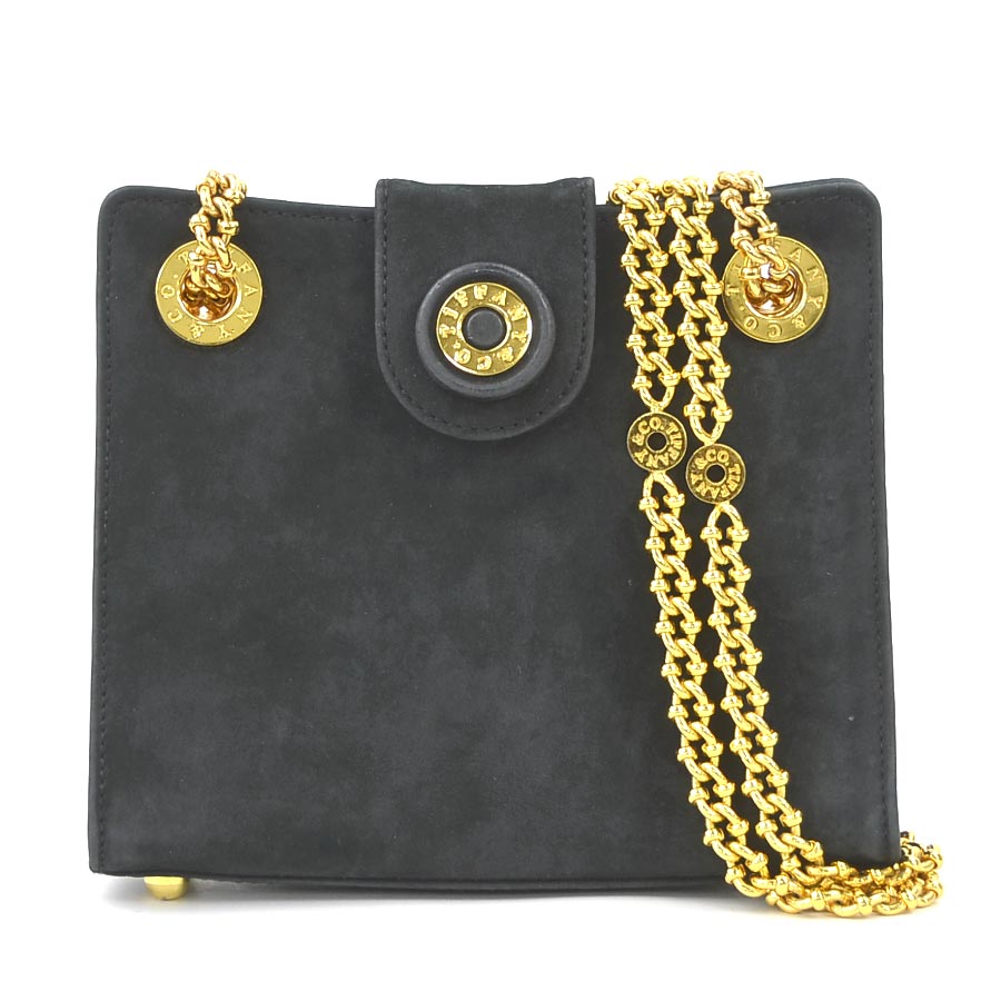 ティファニー TIFFANY&Co. ショルダーバッグ ヌバック/メタル ブラック/ゴールド レディース e60414g