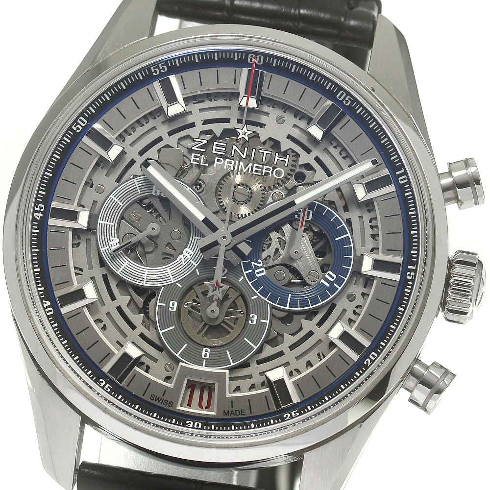 ゼニス ZENITH 03.2081.400 エルプリメロ クロノマスター フルオープン デイト 自動巻き メンズ 良品 保証書付き_845482【中古】