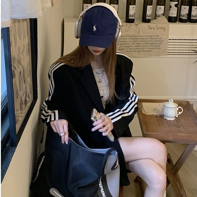 レディース ラインデザイン テーラード ジャケット 3色 袖ライン ストリート 大人可愛い ママコーデ ママファッション 韓国系 オルチャン 人気 トレンド 新作 20代 30代 40代 きれいめ レ 5,005円