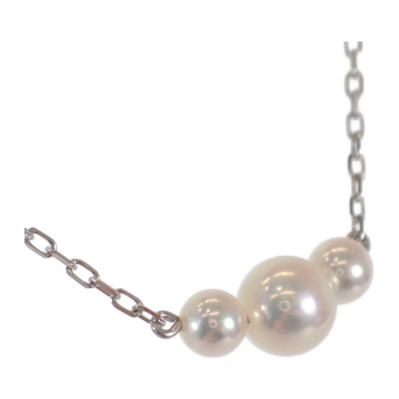 【MIKIMOTO】MIKIMOTO パール ペンダント ネックレス アコヤ真珠 K18ホワイトゴールド レディース