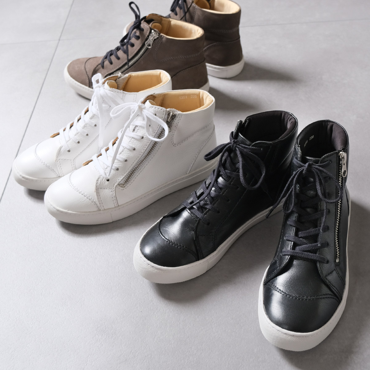 レースアップショートブーツサイドファスナー本革 レディース