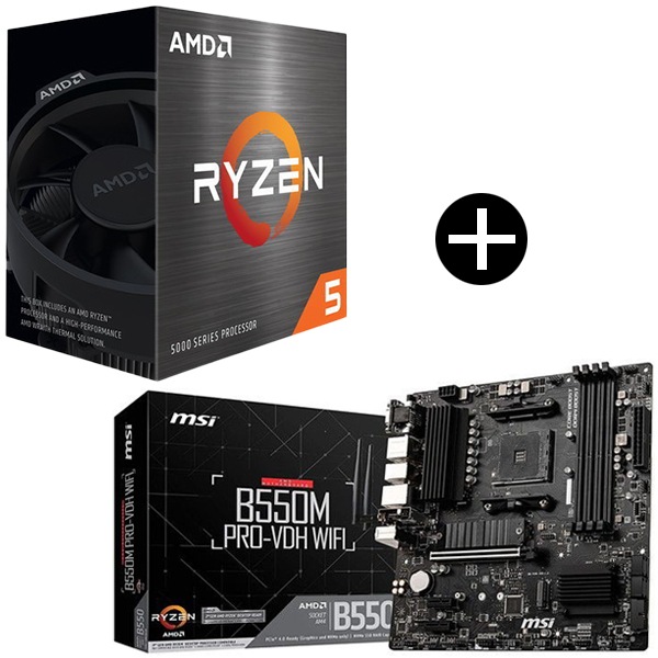国内正規品 Ryzen 5 5500 Wraith Spire Cooler CPU + MSI B550M PRO-VDH WIFI microATXマザーボード セット