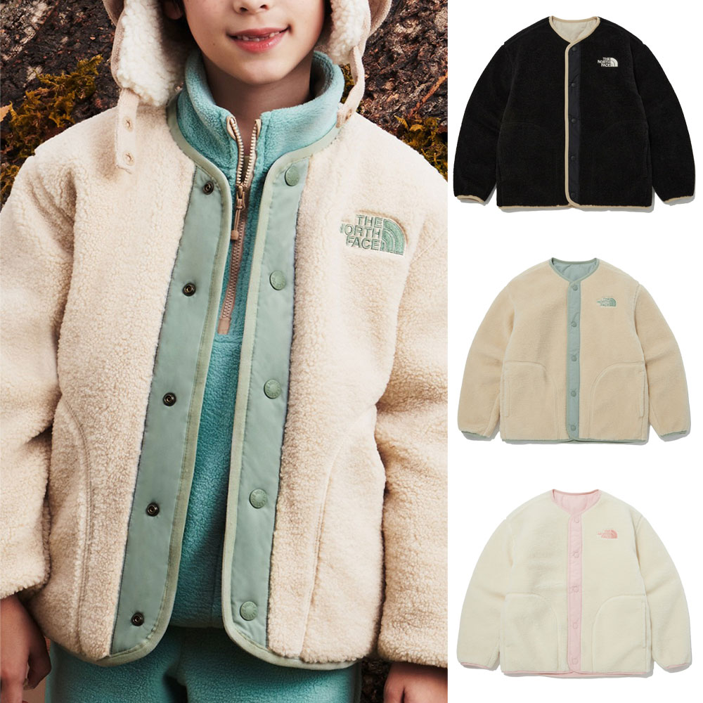 キッズ KS FURRY HEAT RVS CARDIGAN 子供 フリース ジャケット NJ3NP54 FOR UNISEX