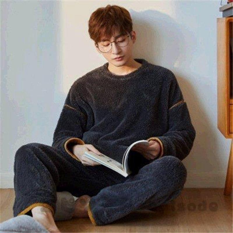 もこもこ パジャマ メンズ 冬 用 長袖 ルームウェア メンズ 上下 メンズパジャマ おしゃれ ブランド 部屋着 セットアップ モコモコ