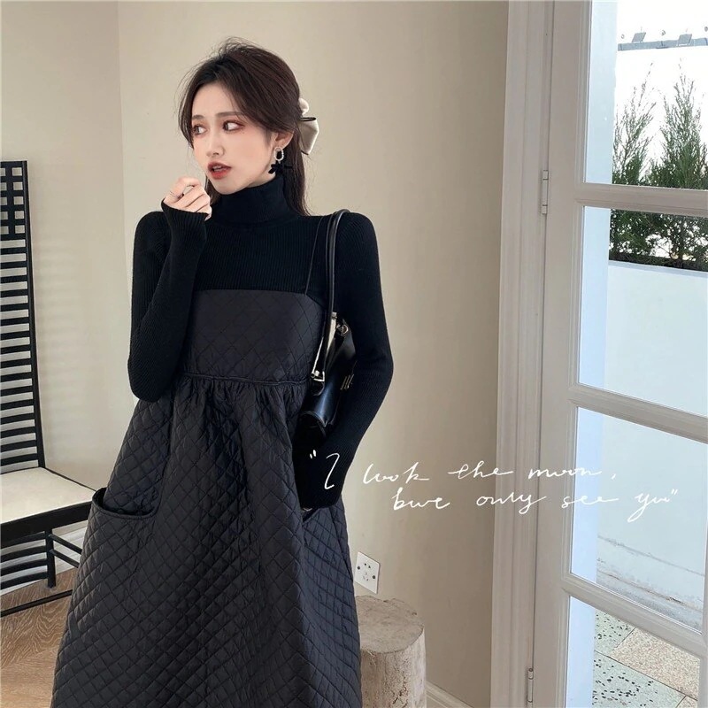 キルティングキャミソールワンピース キルティング ワンピース サスペンダードレス ルーズ 薄い 秋冬 5,432円