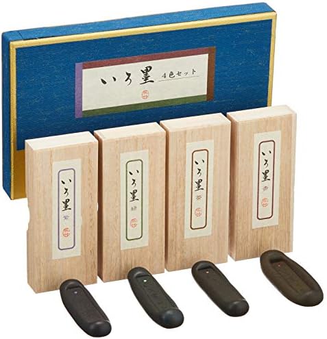 呉竹 墨 固形墨 いろ墨 4色セット AU110-901