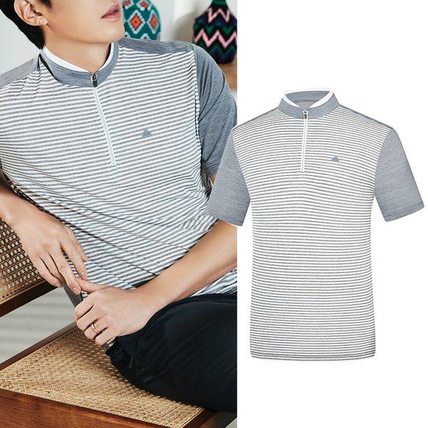 メンズ夏アイスボーン冷感ジップアップ半袖Tシャツ デイクン(男) KTT4881M