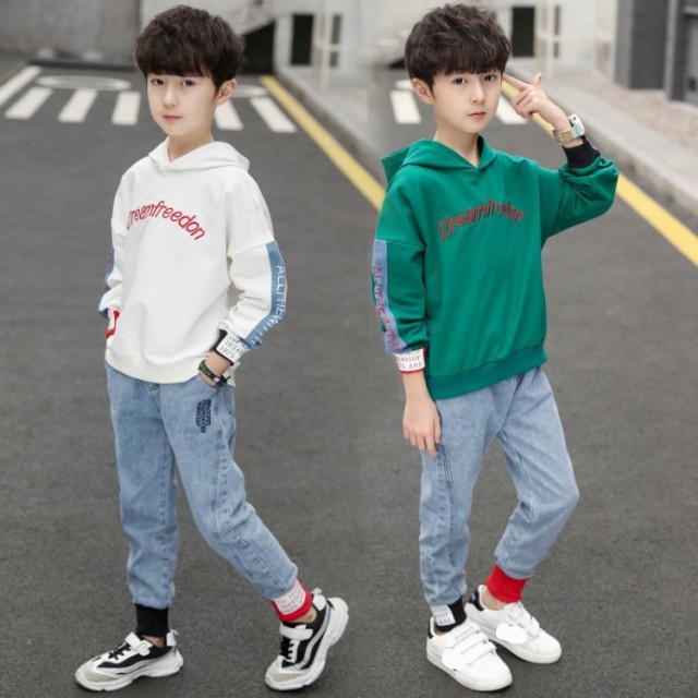 キッズ 2点セットアップトレーニングウェア 男の子 可愛い ジュニア子供服 春秋 子供ジャージ上下セットスウェット スポーツウェア