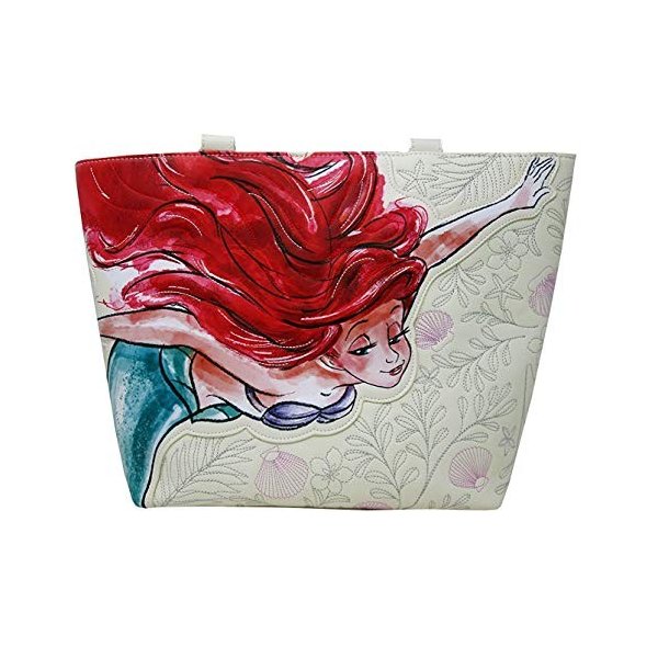 Loungefly x The Little Mermaid Ariel Watercolor Tote Bag (One Size， Multicolored) 並行輸入品