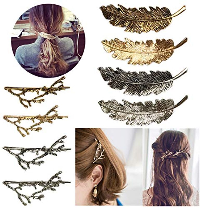 ８本セット 枝羽 ヘアピン 簡単 ヘアアレンジ ピン かわいい ヘアアクセサリー 髪飾り お