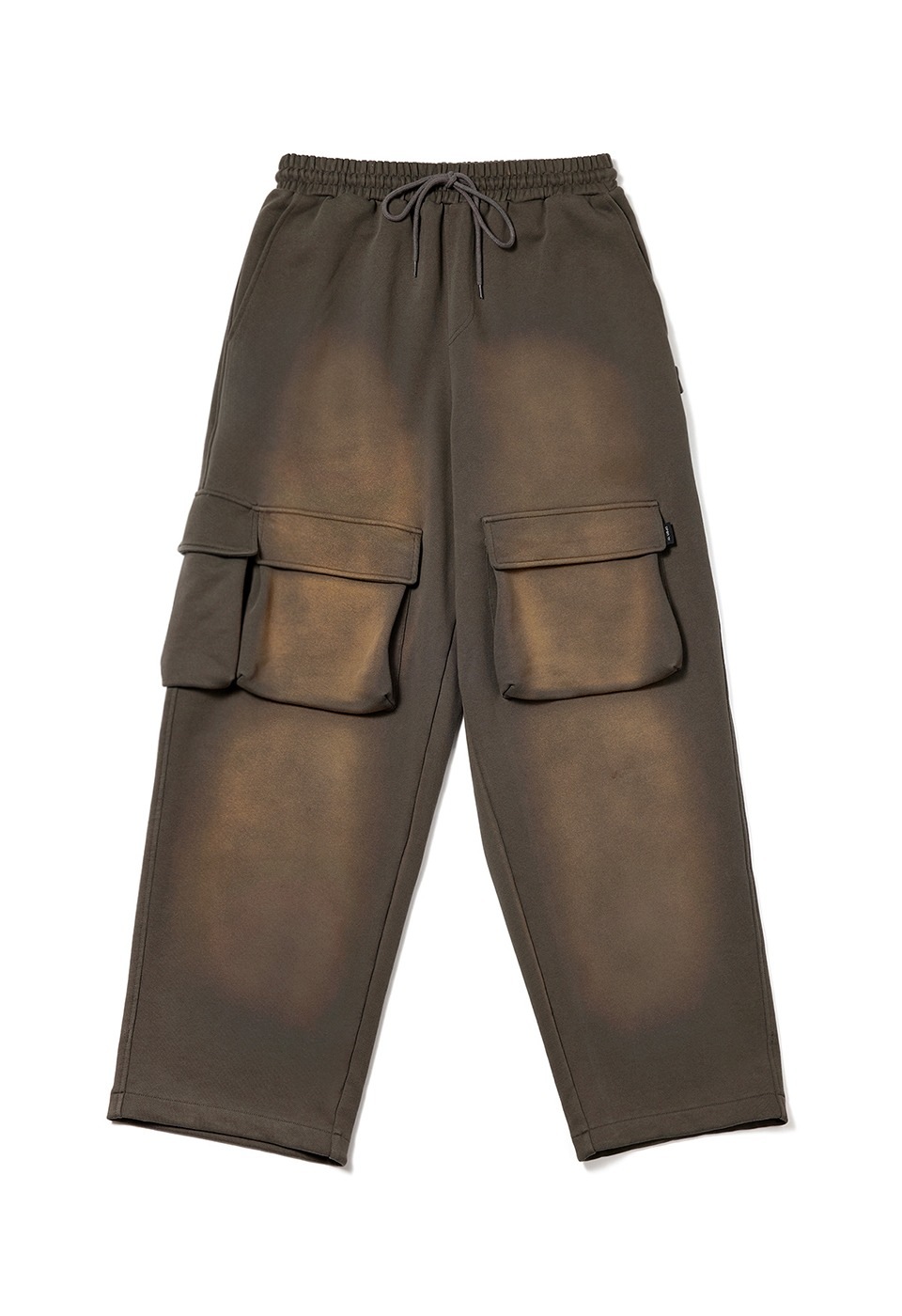 【OPEN Yy】 WASHED POCKET SWEAT BAGGY : CHARCOAL