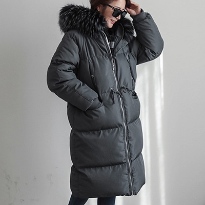 [BINS GIRL] 今の季節にピッタリ ロングパディング RACCOON FUR暖かい トレンド パディングジャンパ