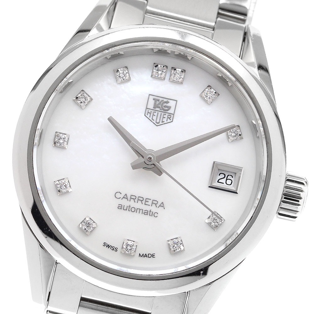 タグホイヤー TAG HEUER WAR2414-0 カレラ レディ キャリバー9 デイト 12Pダイヤ 自動巻き レディース _906515【中古】