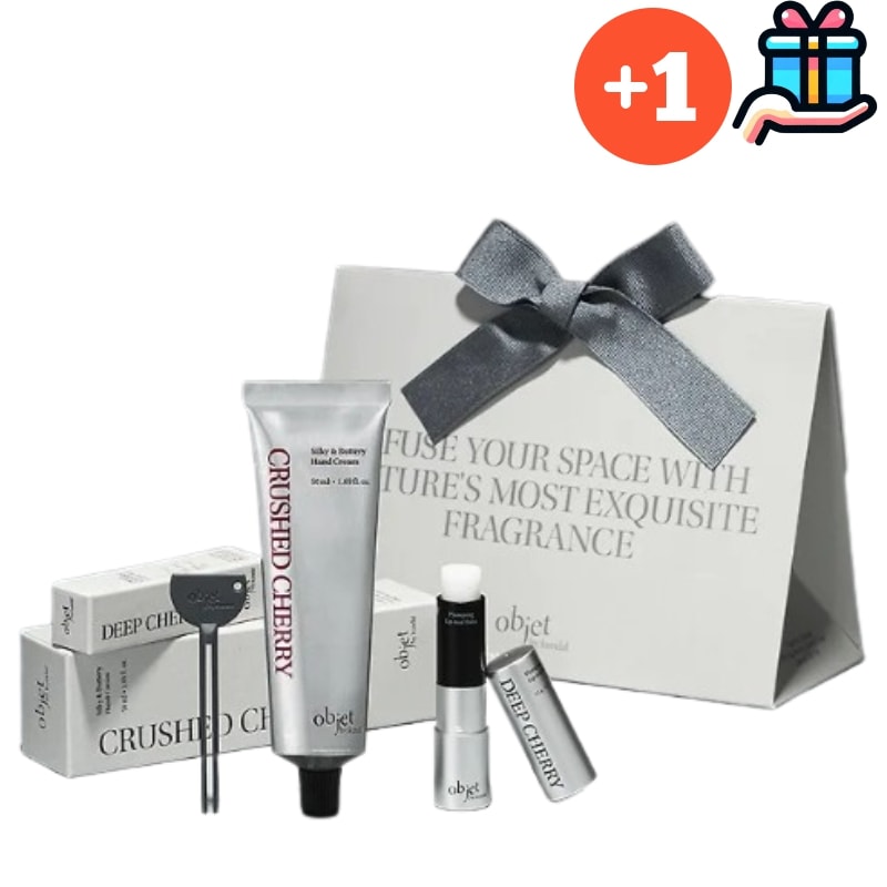[韓国人気2種セット] オブジェ バイハンドクリーム 4種 (択1) + リップ チュアル バーム ディープ チェリー ハンドクリーム 韓国人気 韓国 ハンドケアハンドクリーム 韓国ハンドク