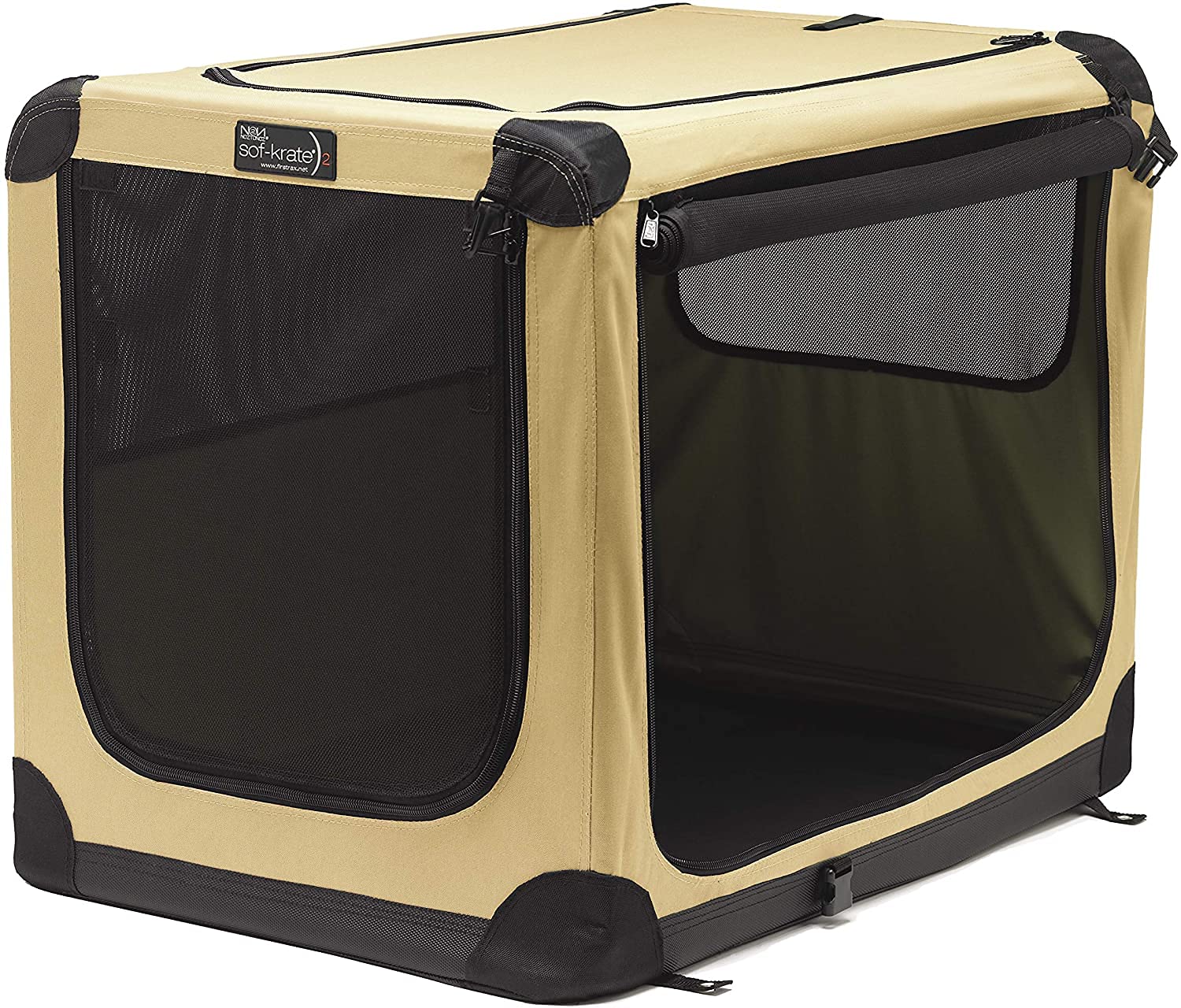 ファーストラックス (FIRSTRAX) ソフ-クレート n2 ベージュ XLサイズ ペット用クレート初の防災製品等推奨品の認証 コンパクトで簡単に組み立て ペットの抜け毛が周りに飛び散らない細かいメ 9,809円
