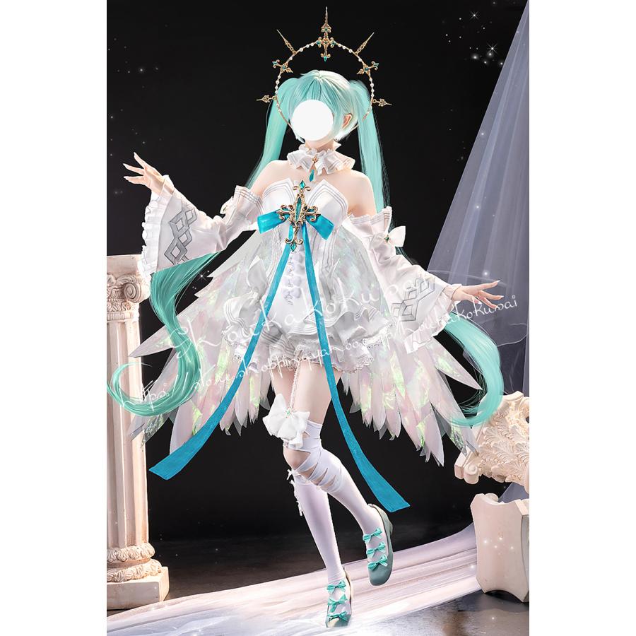 初音ミク miku 天使衣装 コスプレ衣装 イベント コスチューム 変装活動 仮装 学園祭 撮影 祭り クリスマス ハロウィン