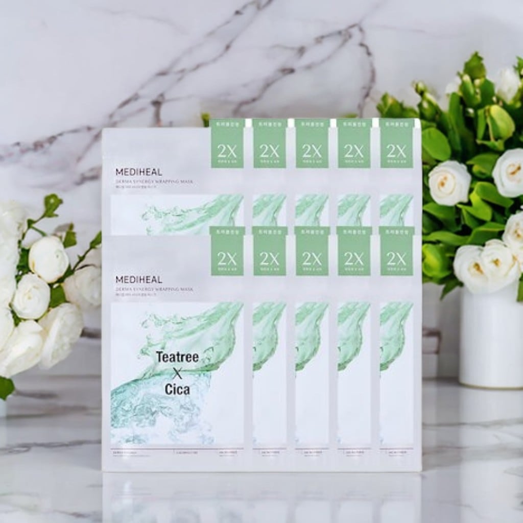 MEDIHEAL OFFICIAL(メディヒール) ダーマシナジーラッピングマスク (カーミング) 韓国 パック スキンケア 鎮静 しっとり 保湿 水分
