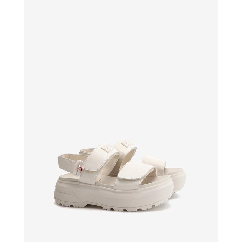 [女性] シティレブルレザーヒールストラップサンダル - キャンバスクリーム UFD3110LEACCR