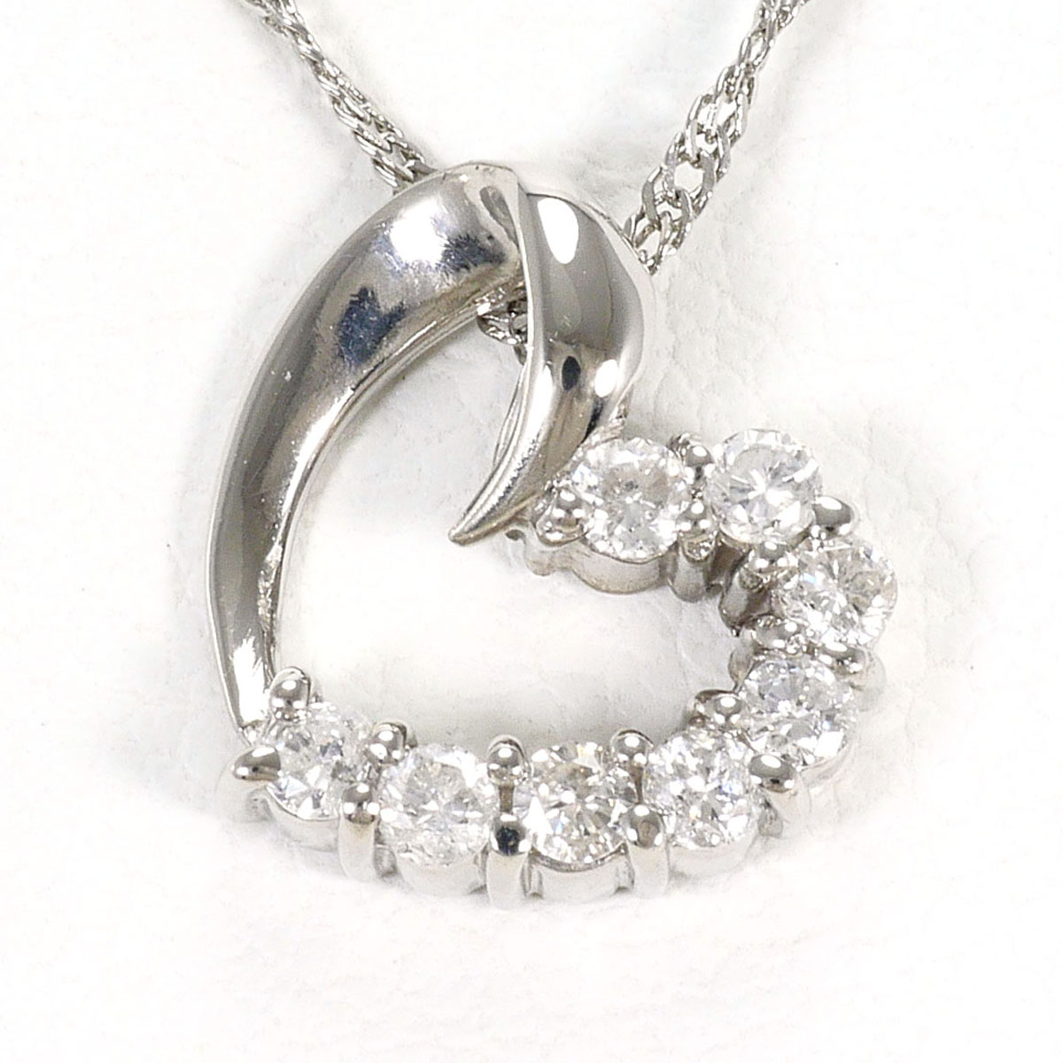 PT850 プラチナ PT900 プラチナ ネックレス ダイヤモンド 0.18ct 総重量約2.6g 約42cm 中古