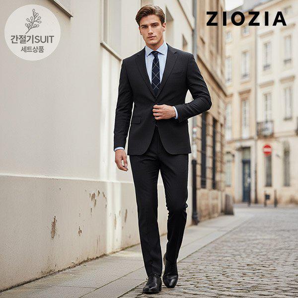 [] ウール混紡ブラック スーツセット (ABE1SB1202_ABE1SP1202_BK)