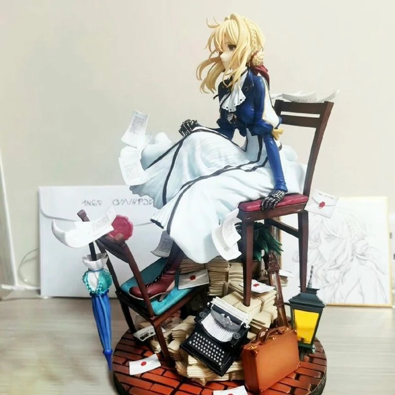 プリズムヴィルレット手作りバイオレット永遠ガーデンgkアニメ少女像モデルデスクトップ置物プレゼント